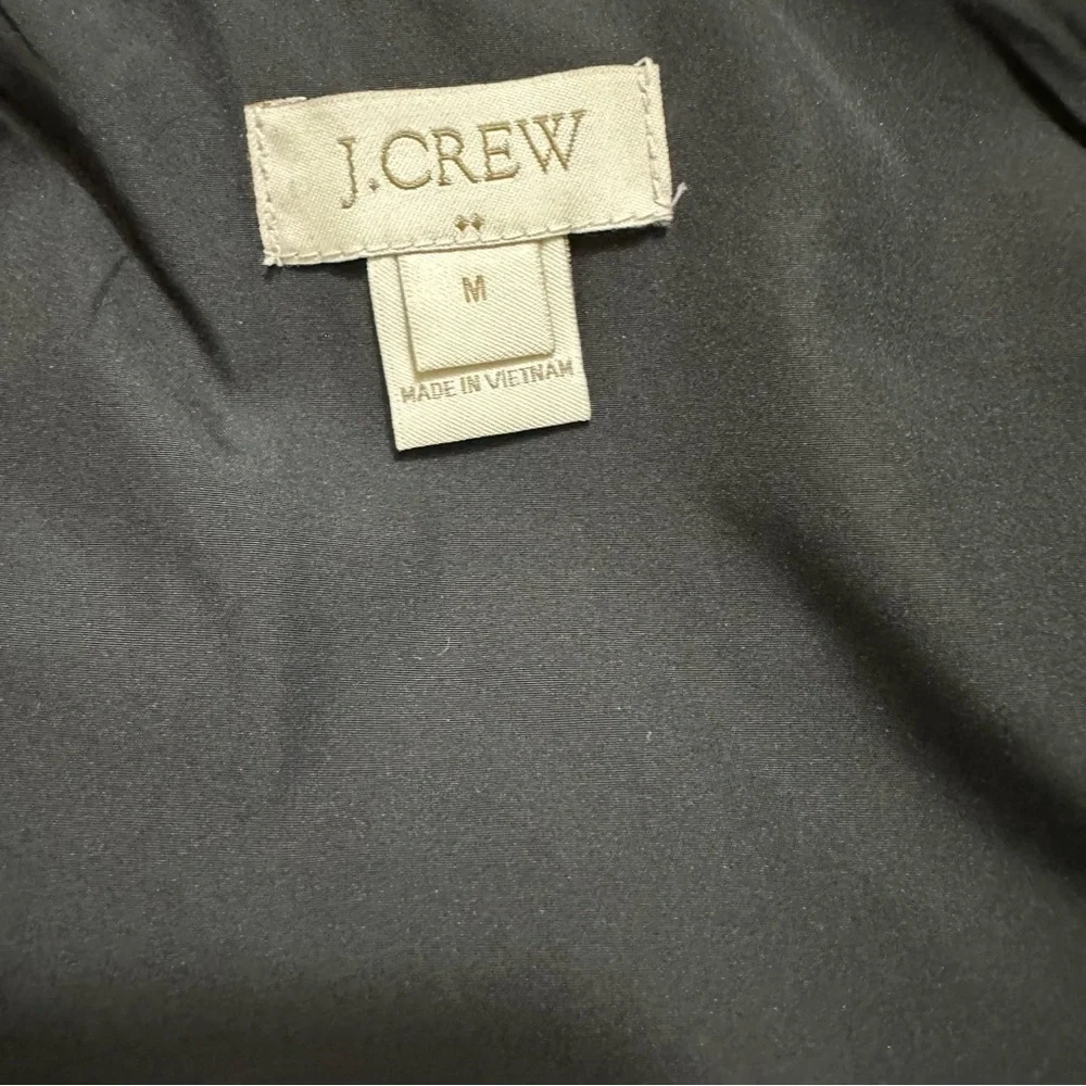 J. Crew Black Gray Plaid Vest Down Filled Medium